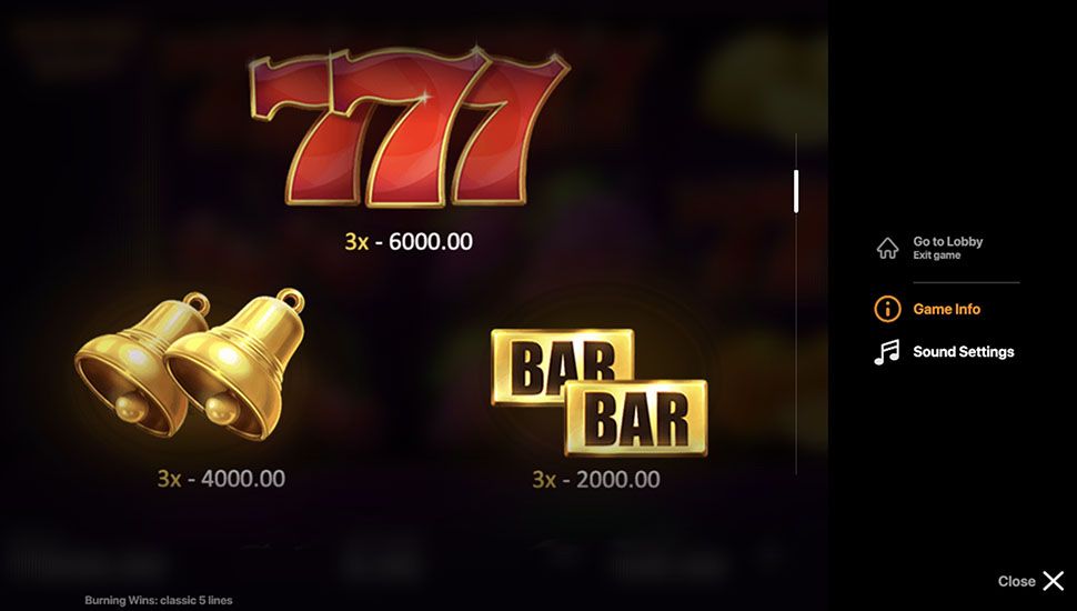 Pin Up Casino'da basit Burning Wins meyve temalı slotu oynayın